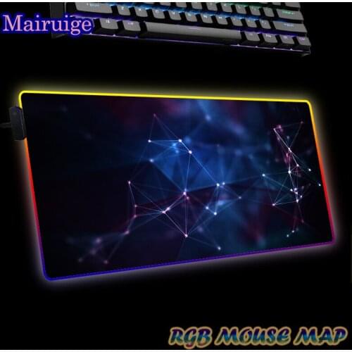 RGB Mouse Pad Anime LED Geometric Lines Mousepad Gamer PC Keyboard Pad Notebook Non-slip Desk Mat Computer Gaming Accessories