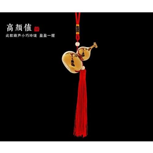TOP GOOD gift- -efficacious fortune Mascot Money Drawing Gilding copper RUYI cucurbit gourd statue-FENG SHUI lucky Pocket mascot
