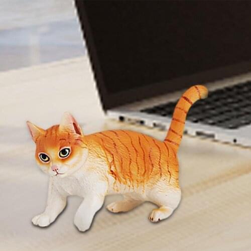 Simulation Mini Cat Animal Model Home Decoration Accessory Kids Toy Statue Gift Mini Cat Animal Model Home Decoration