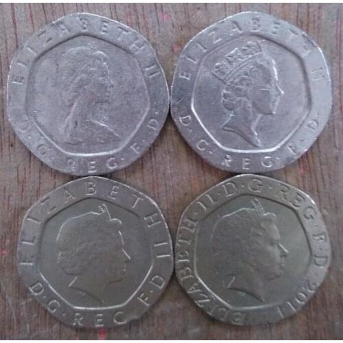 1 Set 4 Pieces UK Coins Old Original Coin Collectible Edition Real Rare Commemorative Random Year