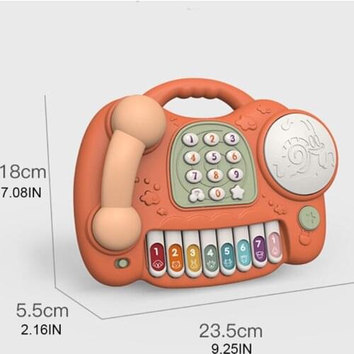 D7WF Musical Toys Pretend Phone Call Piano Keyboard Music Drum Set Preschool Learning Educational Toys for Baby Toddler