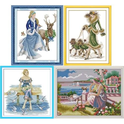 Princess In A Fairy Tale Handmade Cross Stitch Kits 11CT 14CT Printed Pattern Crafts DMC Convas Sewing Needlework Embroidery Set
