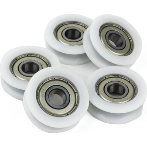 Free Shipping 5pcs 30mm Nylon Plastic Furniture H Slide Door Window ball Bearing Embedded Roller U groove Wheel Guide Pulley