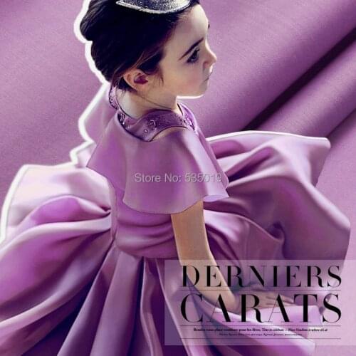 High quality 2018 new Violet eucken fashion 100% silk fabric silkworm silk thickening organza formal dress cloth fabric