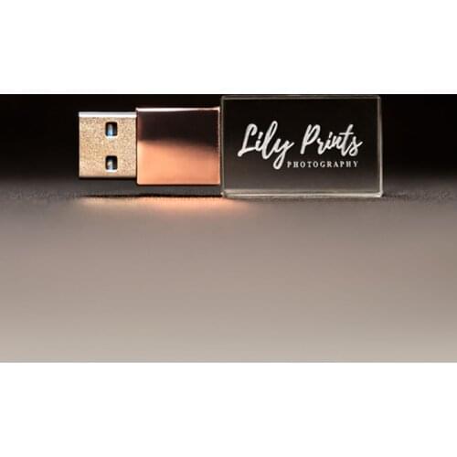 New Custom Personal Company Logo Rose Gold USB 3.0 Fast Speed Memory flash pen drive with packing box