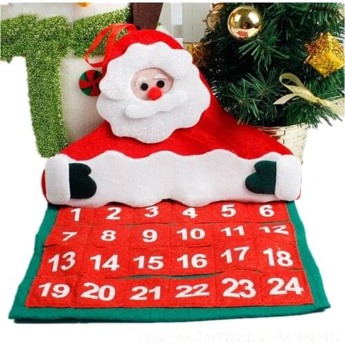 40x30cm Non-woven Fabric Christmas Advent Calendar Santa Claus Ornaments Door Wall Window Hotel Family Christmas Decoration 88