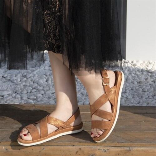 Sandals Women 2021 Summer New Style Korean Leather Open Toe College Wind Comfortable Beach Shoes