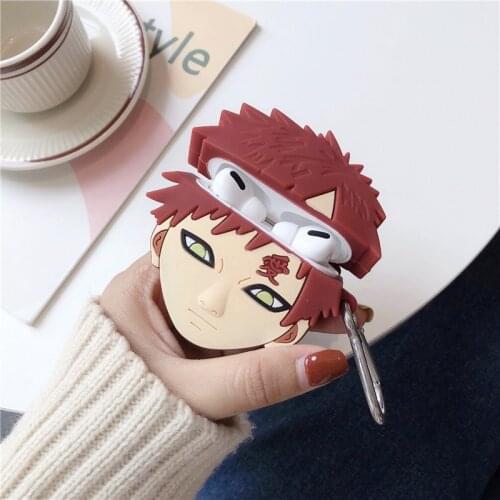 Anime Naruto 3D Gaara Silicone Earphone Protective Cover For AirPods 1/2/3/Pro Wireless Bluetooth Headset Case