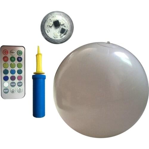 LED Light Beach Ball Inflatable Growing Ball with Pump and Remote Control Swimming Pool Decorative Beach Party Toy