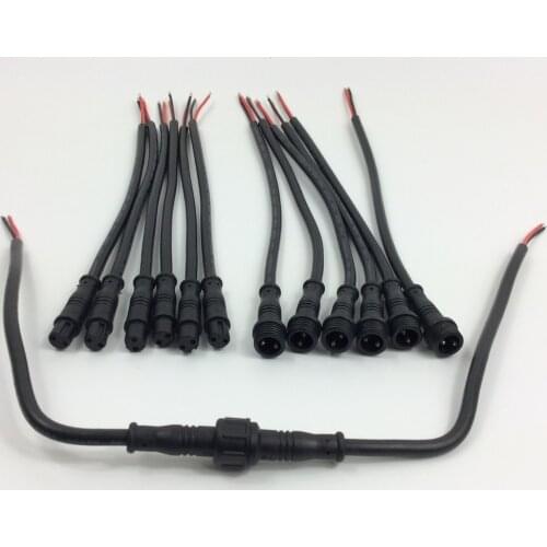 400mm LED Connector with 0.5mm^2 Double Insulation Black PVC Cable Fast Connection Male and Female Connector