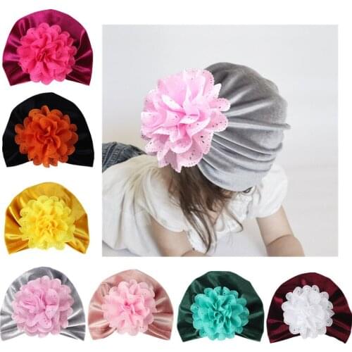 Spring Autumn Cotton Baby Hat For Girls Boys Newborn Bohemia Style Baby Flower Hat Accessories