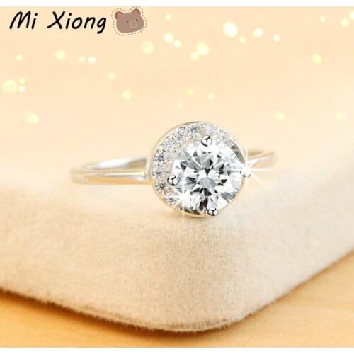 Mi Xiong Real S925 Sterling Silver Luxury Diamond Rings for Women Shines Romantic Wedding Noble Engagement Charm Brand Jewelry
