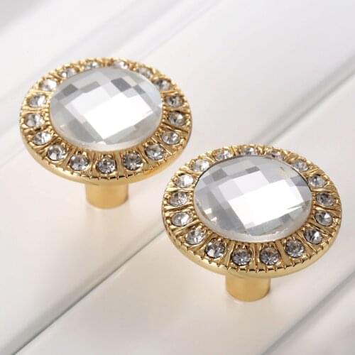 1pc Fashion Glass Clear Modern Furniture Knobs Dresser Pulls Drawer Handles Crystal Kitchen Cabinet Door Handle Single Hole