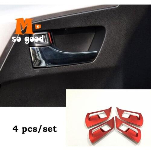 2016 2017 for Toyota RAV4 Car Inner Door Bowl Protector Frame Cover Trim Shell ABS Red Decoration Interior Accessories Styling