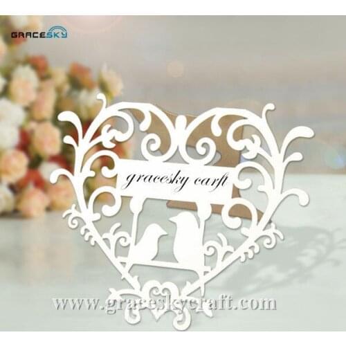 50Pcs laser cut birds heart party supplies Wedding Birthday Party Invitations Seat Name Table Cards for party home Decoration