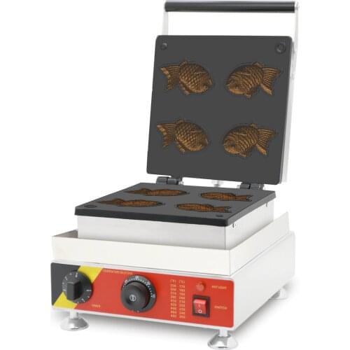 NonStick pan Best quality Factory Price Bakery Machine 4 Fishes Cake Maker Electric Waffle Maker snack machines