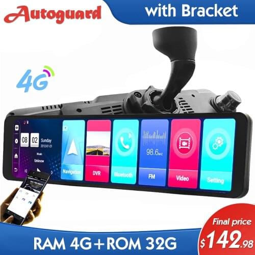 12 Inch 4G Car DVR With Bracket Support Any Cars With Android System WiFi GPS Car Driving Recorder ADAS Dash Camera FHD Dashcam