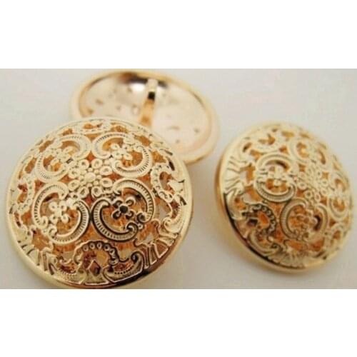 Free shippment 24mm 75pcs/lot pure metal rose gold button retro hollow suit dust coat buckles suit coat buttons shank