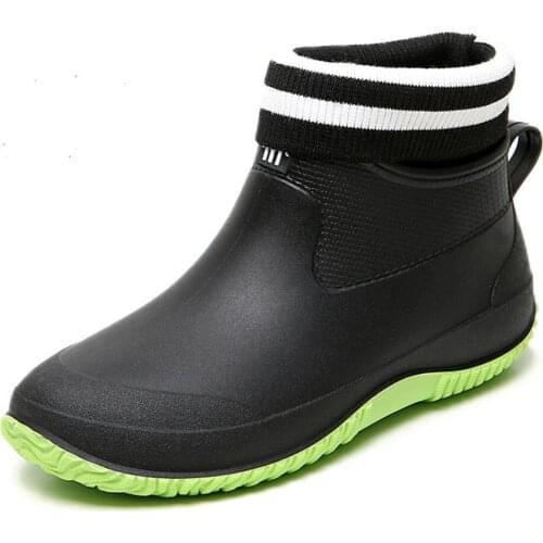 Lovers Rain Boots Mens Rubber Boot Man Water-Proof Anti-Skid Colorful Unisex Ankle Boots Lightweight Water Boots High End 35-44