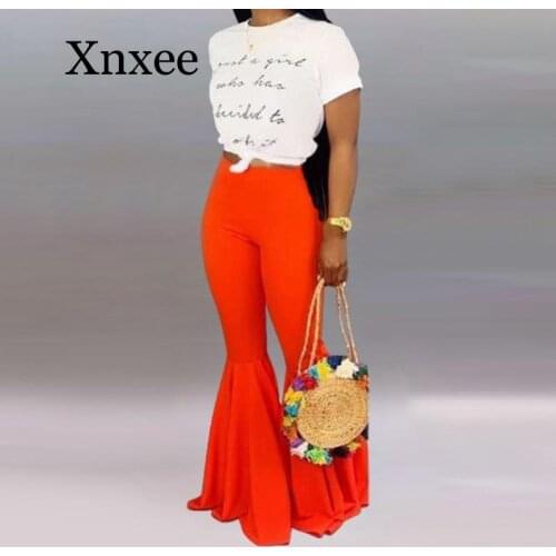 Summer Neon Green Pants Boho High Waist Flare Pants Trousers Ladies Fashion Elastic Wide Leg Pants Female Summer Neon Clothing