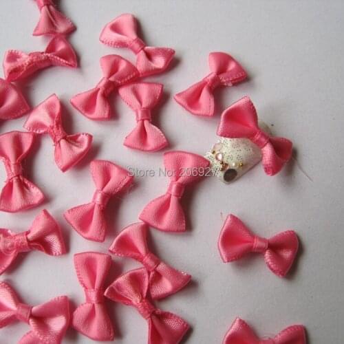 CB1-3 30pcs Cute Pink Fabric Bow Shape Nail Art Decoration Outlooking