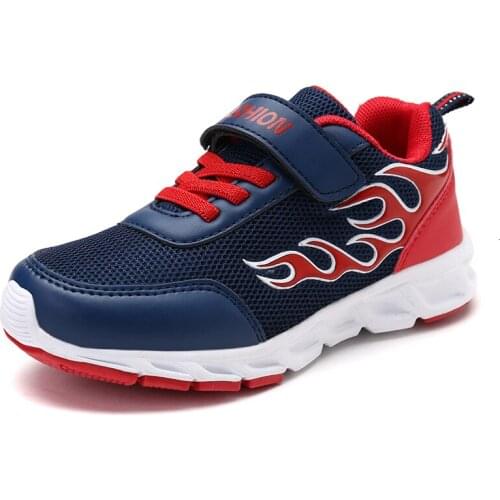 Size 31-40 Kids Running Shoes Boys Sneakers Breathable Air Mesh Anti-Slippery Comfortable Casual Footwear Child Light Sport Shoe