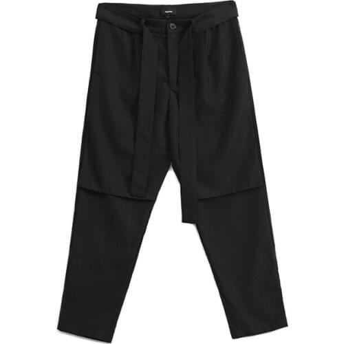 Customized plus size 27-46!!! New mens GD fashion Hair Leisure time Stylist Fake two pieces of cotton nine pants