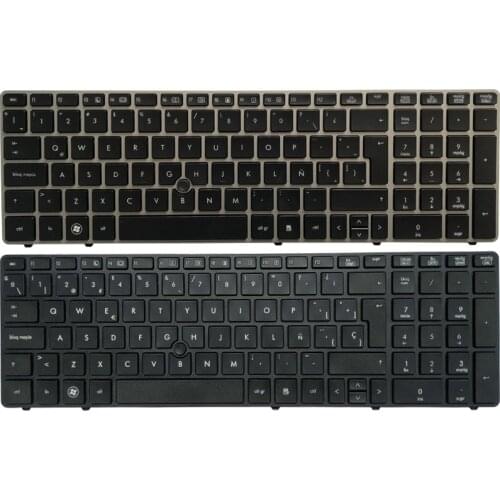 Latin laptop Keyboard for HP EliteBook 8560p 8570P 8560B 6560b 6565b 6560P keyboard With pointing stick with black/silver border