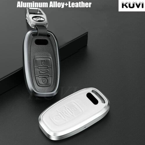 Alloy Leather Car Key Case Cover Ptotect Shell Fob For Audi A1 A3 A4 A5 A6 A7 A8 Q5 Q7 R8 S5 S7 RS Accessories