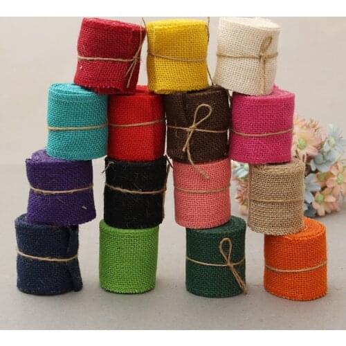 Natural Jute Burlap Ribbon Festival Party Crafts Vintage Rustic Wedding Ribbon Trims Tape Gift Wrapping Christmas Decor