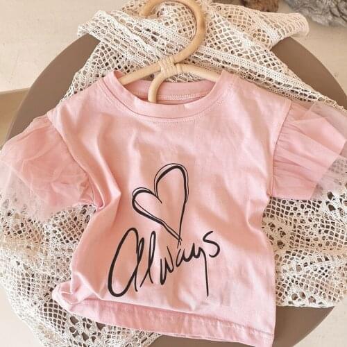 Summer Girl T Shirt Baby Casual Wear 2021 Letter Pattern Tops Toddler Clothes Children Costumes Cartoon T-shirts