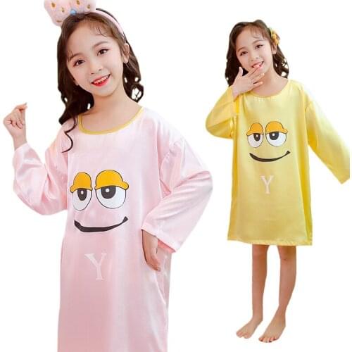 Infant Kids Girls Summer Cozy Casual Pajama Cartoon Pattern Letter T-Shirt Dress Sleepwear Print Short Sleeve Pajama Outfit