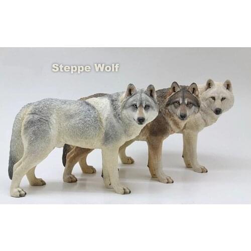 About 18.5CM Prairie Wolf simulation PVC animal model Wild dog mount Kids adult Toys home decoration Collect Gifts Decoration