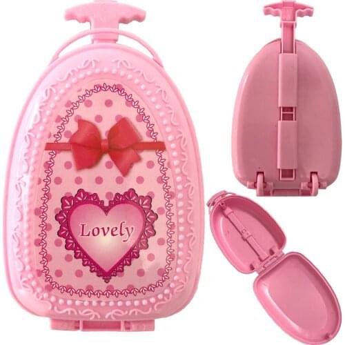 NK 1 Pcs Fashion Doll Accessories Plastic Furniture Kids Toys Play House Travel Train Suitcase Luggage For Barbie Doll 50E 12X