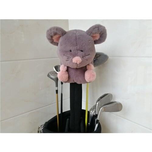 Cartoon Mouse Driver Head Cover Lovely Animal Plush 460cc Golf Wood Headcover Golf Club Accessory For Man Women