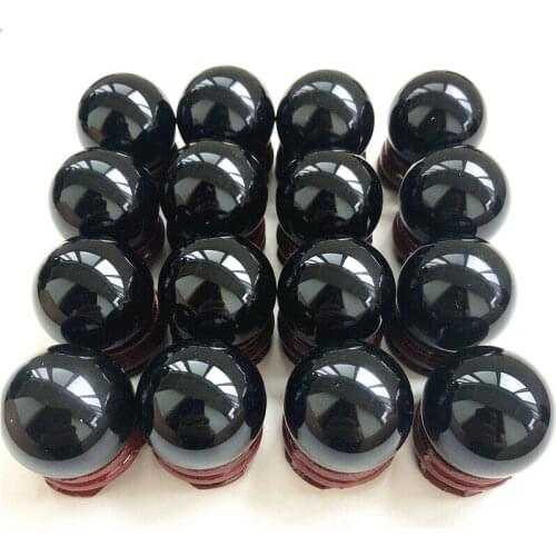 Natural Black Obsidian Crystal Sphere Ball Orb Gem Stone Healing Home Decoration Drop shipping