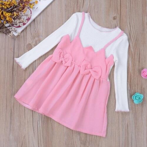 New Fashion Lovely Newborn Infant Baby Girl Princess Dress Kid Party Wedding Pageant Long Sleeve Dress Autumn Winter 0-3Years
