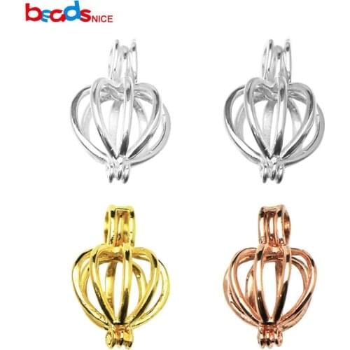 Beadsnice Wholesale Solid Silver 925 Ball Pendants Cage Handmade Silver Cage Pendant Finding for DIY Jewelry Making ID27520
