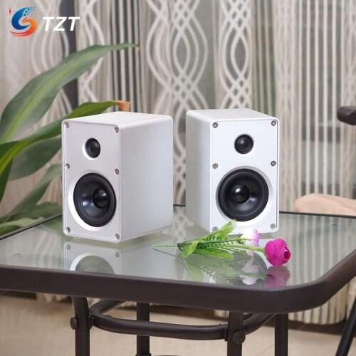 TZT 3" Passive Speakers Pair Bookshelf Speakers Stereo Aluminum Alloy Shell Wall Mount For Home Theater