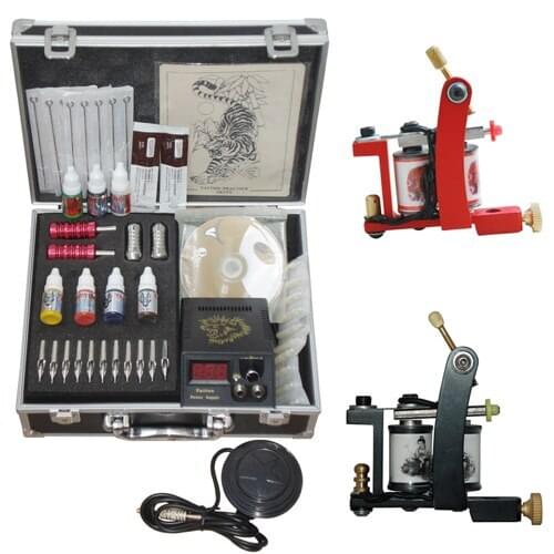 Professional tattoo machine kit digital tattoo machine permanent makeup machine kit with tattoo supply box