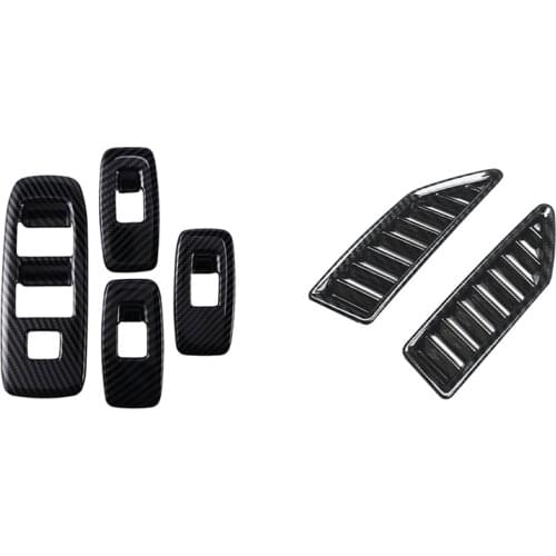 Air Outlet Vent on the Dashboard Cover for Ford Ranger / Everest 2015-2021 & Carbon Fiber Window Lift Switch Panel Cover