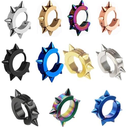 1Pc Mens Punk Fake Earrings Titanium Earless Earhole Ear Clamp Stainless Steel Non-Piercing Earring Clip For Women