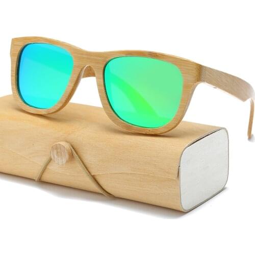 Polarized Wood Sunglasses Men women square bamboo Women Mirror Polaroid Sun Glasses for men women retro de sol Handmade Pink