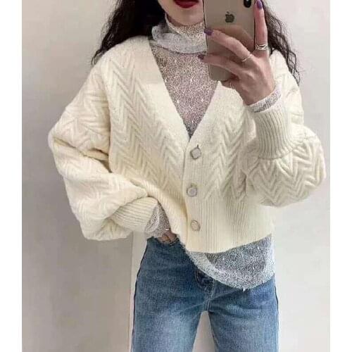 Urifens Elegant Long Sleeve Sweater Women 2021 Single-Breasted Female Short Cardigan Soft Flexible Knitted Outwear ZCL0157