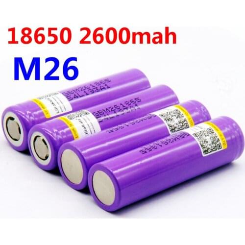 LiitoKala M26 18650 2600 mah 10A ICR18650 m26 2600mAh 3.7v charge 18650 for flashlight power bank