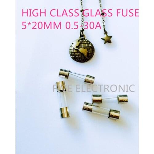 High Class ,ROHS, Glass fuse 5*20mm 250V 0.5-30A glass tube fuse 5X20MM 100pcs/lot