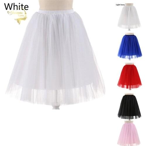 Woman Petticoats Underskirt Knee Length Short Wedding Crinolines Puffy Tutu Adulto Rockabilly Tulle Dress Skirt Slip Jupon Femme