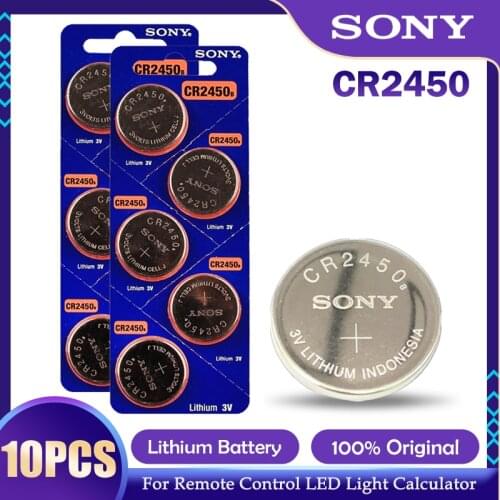 10PCS Sony CR2450 CR 2450 550mah 3V Lithium Batteries For Car Key Remote Control Calculators Computer DL2450 BR2450 Button Cell