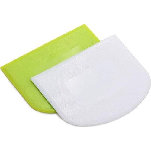 2 Pcs Dough Scraper Bowl Scraper Cutter Multipurpose for Bread Dough Cake Fondant JA55