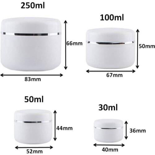 20Pcs Empty Cosmetic Jar 30g 50g 100g 250g Plastic Face Cream Box Lipstick Cream Pot Refillable Container Bottle